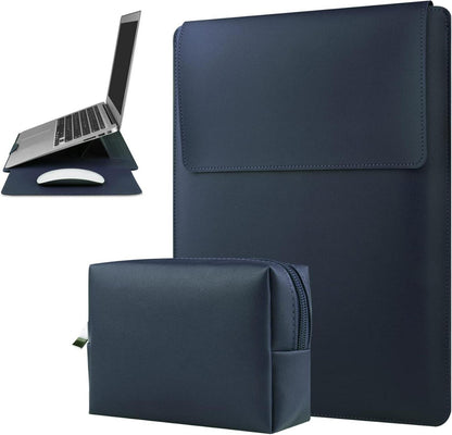 Laptop Hülle Leder Tasche mit Ständer MacBook Air Pro Dell XPS Surface