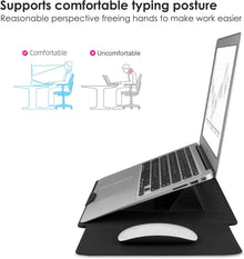 HoYiXi 13 Zoll Laptop Hülle Leder Tasche mit Ständer