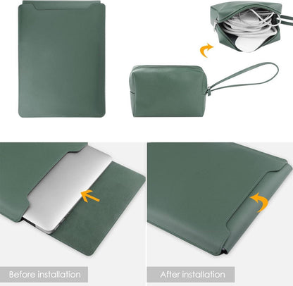13 Zoll Laptop Hülle Leder Tasche mit Ständer für MacBook Air Pro Dell