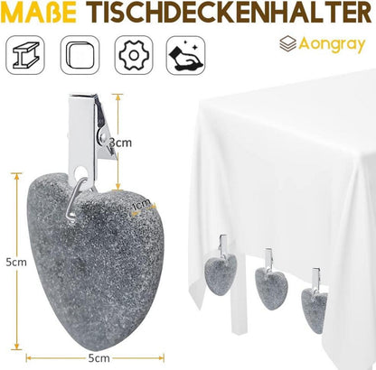 Tischdeckenbeschwerer Set Stein Herz 4 Stück