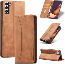 Samsung S22 Plus Leder Handyhülle mit Ständer und Kartenfach