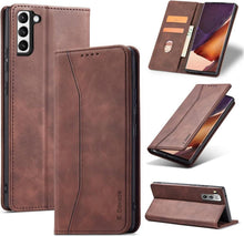 Samsung Galaxy S22 Plus Leder Handyhülle mit Ständer und Kartenfach
