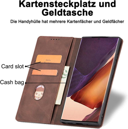 Samsung Galaxy S22 Plus Leder Handyhülle mit Ständer und Kartenfach