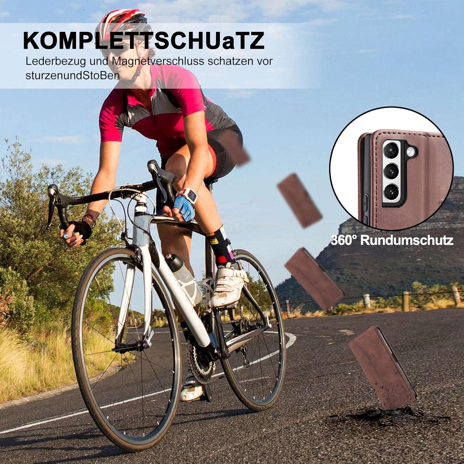 Handyhülle für Samsung Galaxy S22 Plus Leder Magnet Ständer Kartenfach