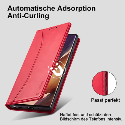 Samsung Galaxy S22 Plus Hülle - Premium Leder Magnet Handyhülle, Ständer, Kartenfach, Brieftasche - Kompatibel mit S22 Plus - Rot