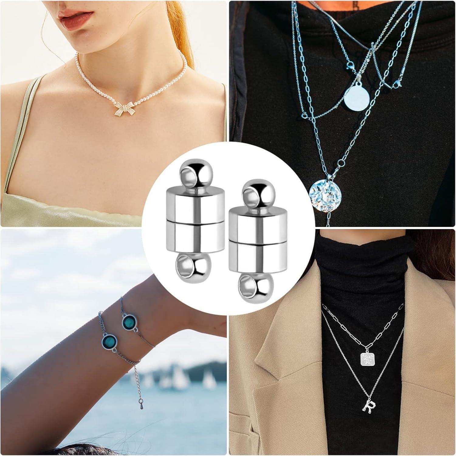 12 Stk. Magnetverschlüsse Schmuck Armband Rund Magnetisch Silber