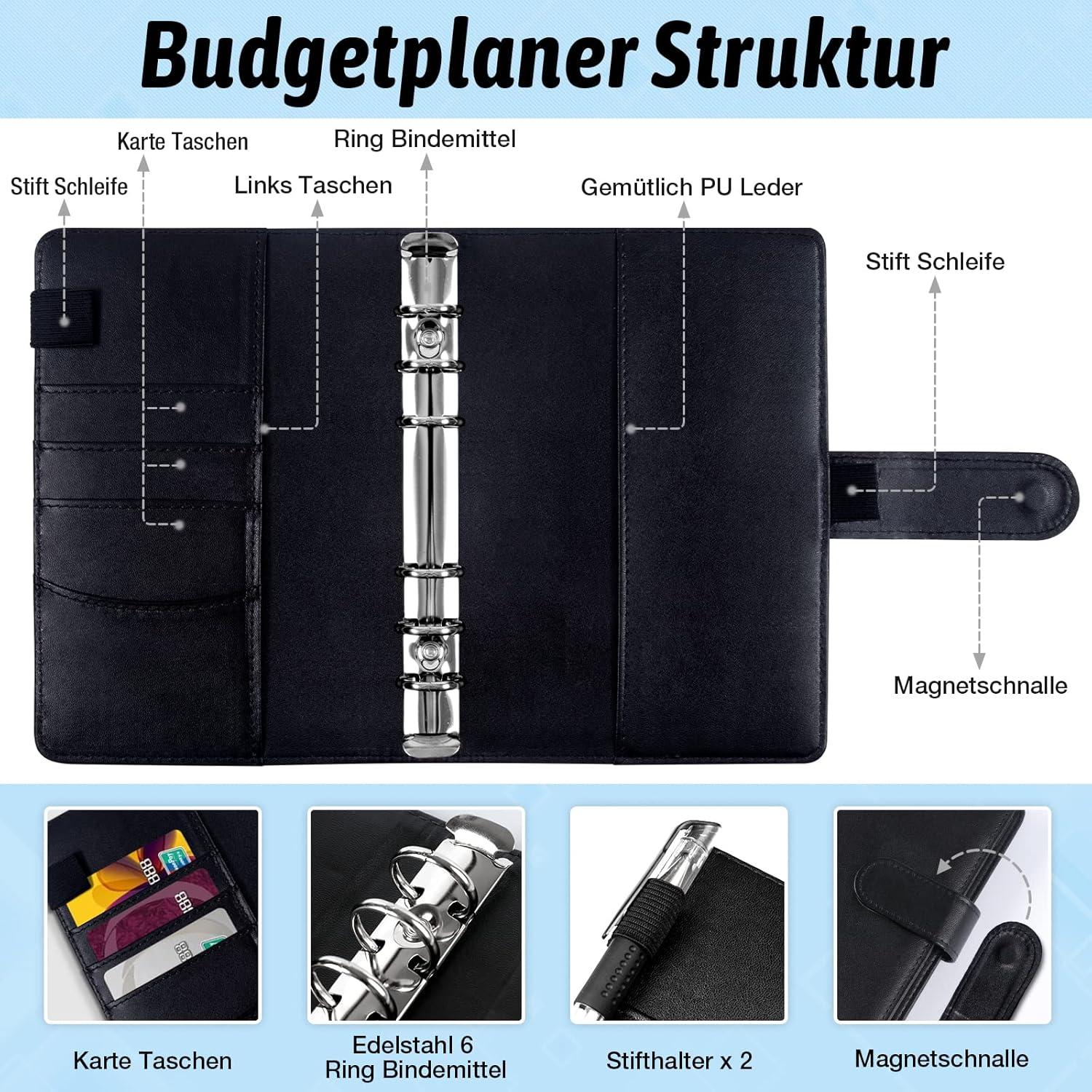 Budget Planner A6 Binder Geldumschläge Sparbuch Finanzplaner