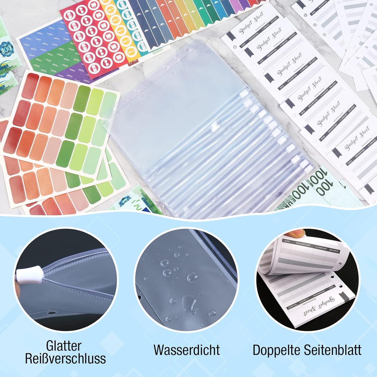 ANYUKE A6 Budget Planner Binder mit Geldfächern und Sparbuch