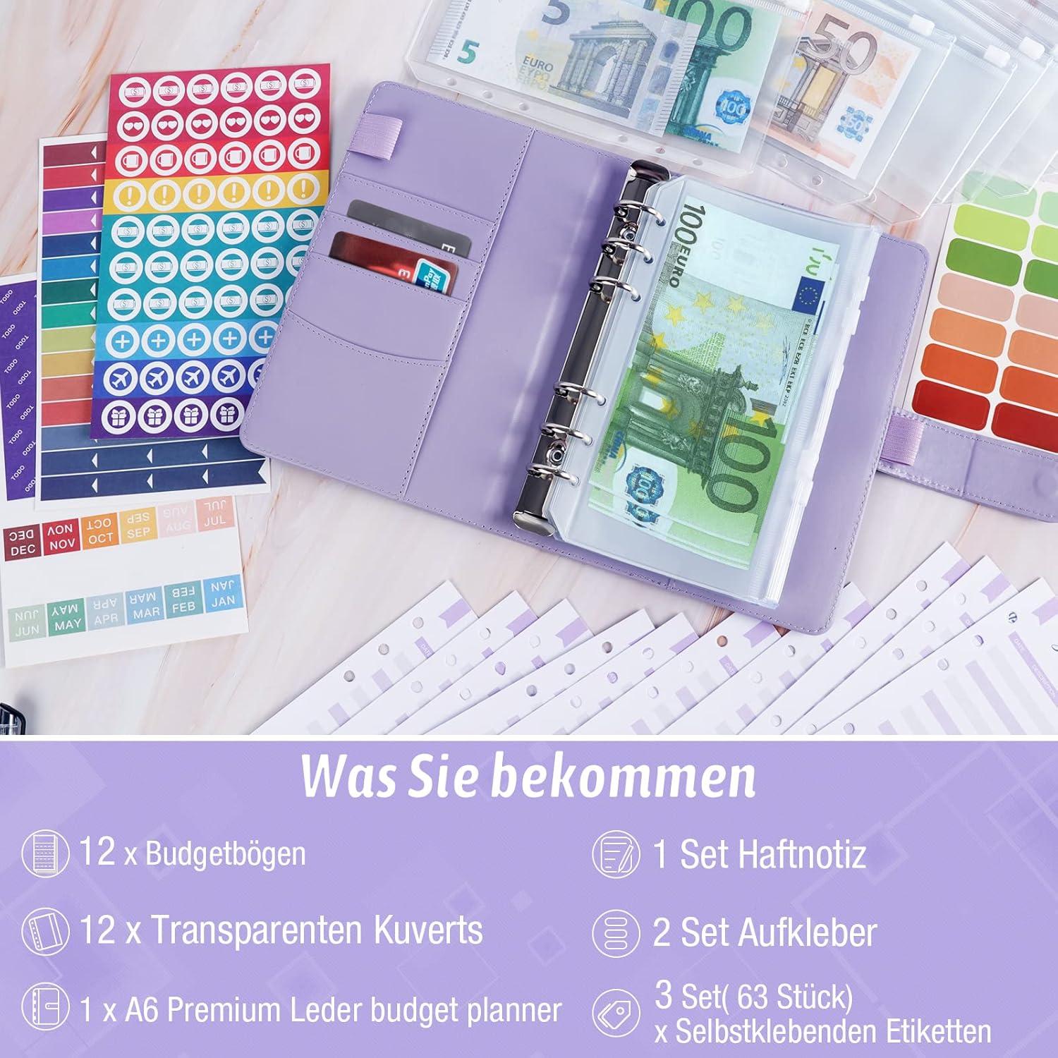 Budget Planner A6 Binder Geldumschläge Sparbuch