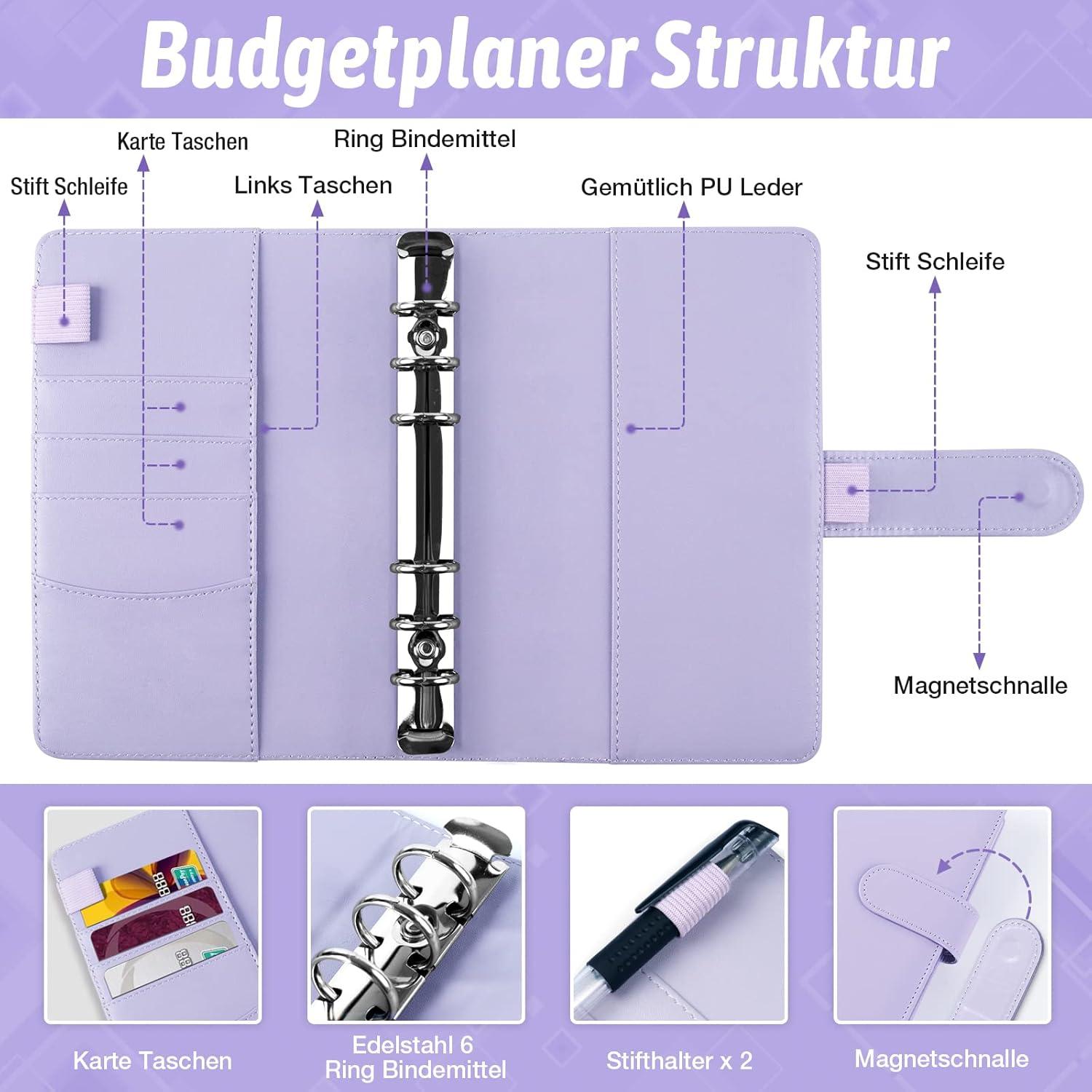 ANYUKE Budget Binder A6 Geldsparbuch mit Geldumschlägen