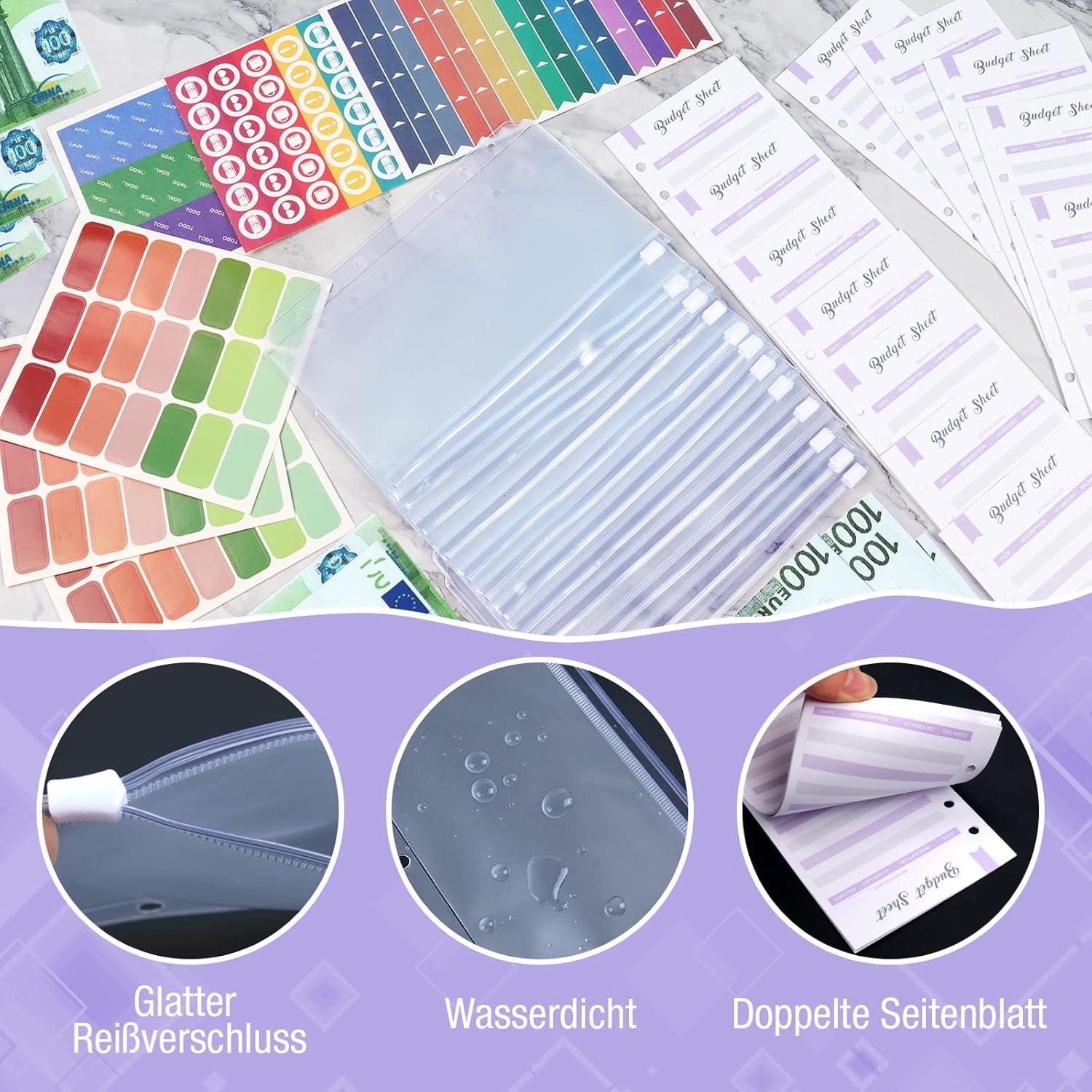 Budget Planner A6 Binder Finanzplaner Geld Organizer Sparbuch Umschlagmethode