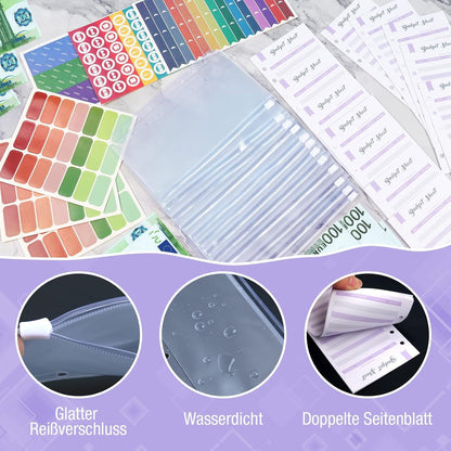 Budget Planner A6 Binder Finanzplaner Geld Organizer Sparbuch Umschlagmethode