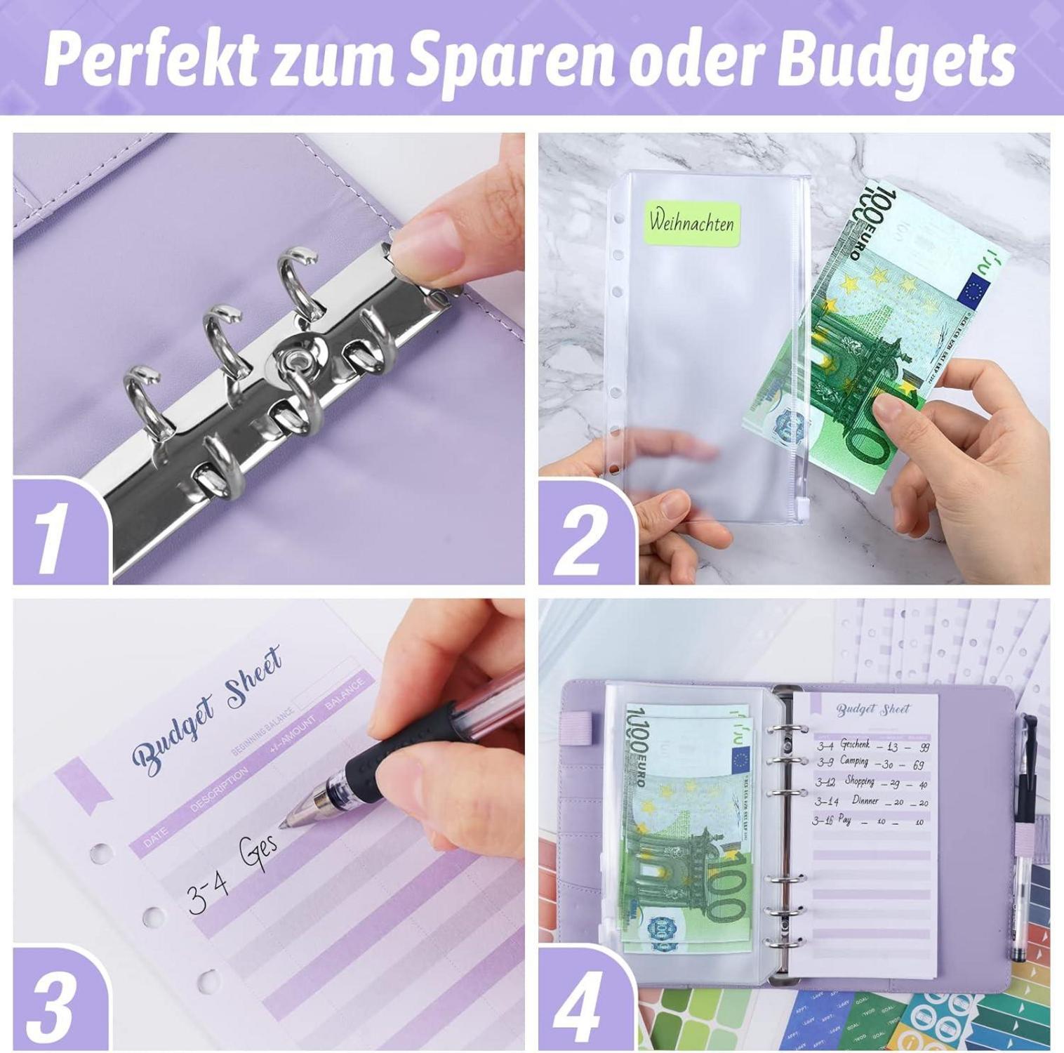Budget Planer A6 Geld Sparbuch Haushaltsbuch Geld Organizer mit Umschlagmethode