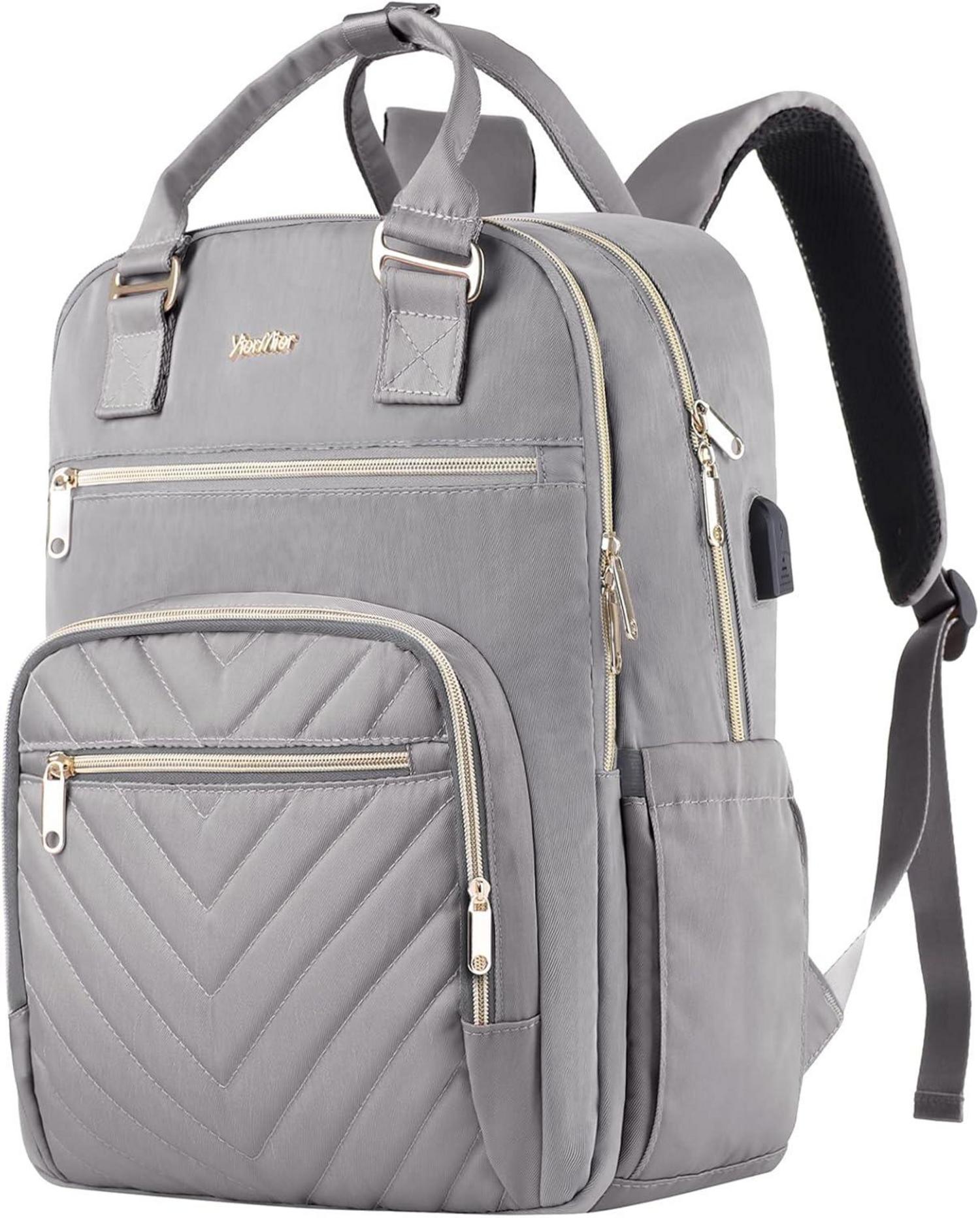 Damen Schulrucksack 15,6 Zoll USB Ladeanschluss Uni Büro Schule