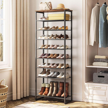 HOOBRO Schuhregal, 10 Ebenen, Schuhschrank hoch, 22-30