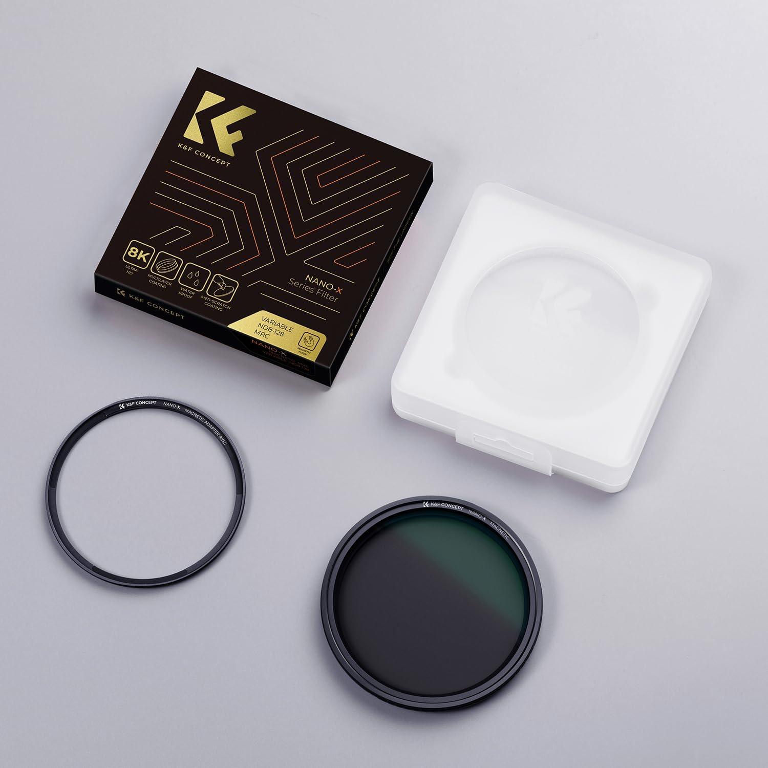 ND Filter 77mm Variabler Graufilter ND8-128 Magnetisch Magnetischer Objektivadapter