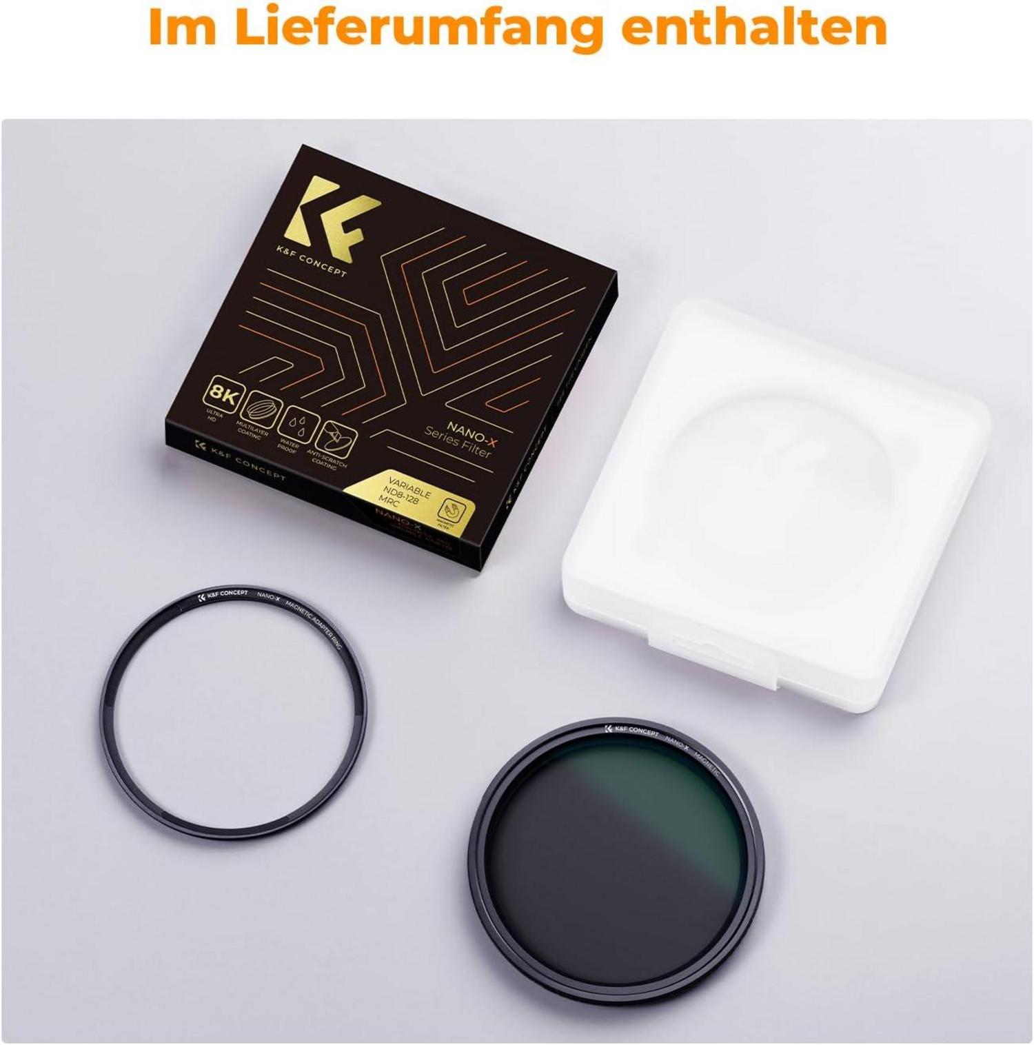 58mm Magnetischer ND Filter Variabler Graufilter ND8-128 Neutral Density