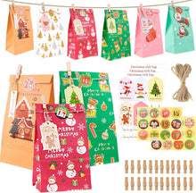 Adventskalender Tüten zum Befüllen Set 2024 - Weihnachtliche DIY