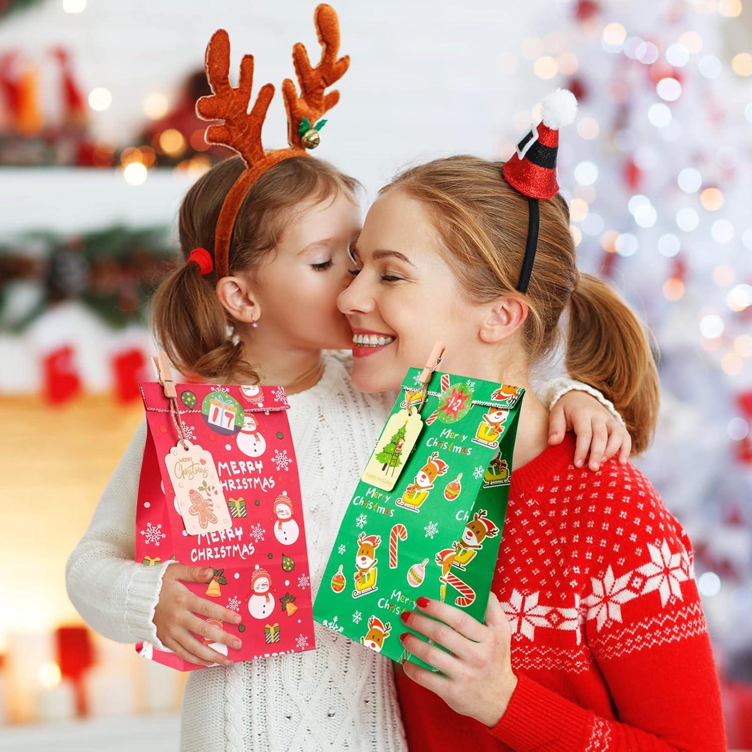 Adventskalender zum Befüllen Kinder 2024 Mehrfarbig groß Zahlen Sticker
