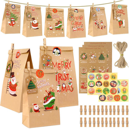 Adventskalender zum Befüllen Kinder 2024 - Bastelpapier Set