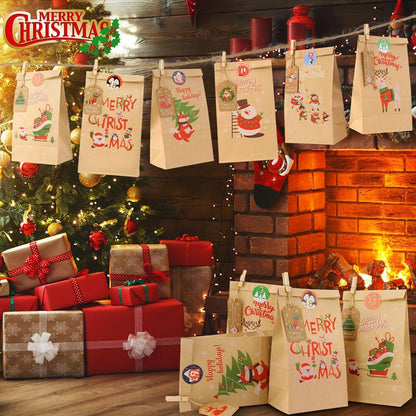 Adventskalender zum Befüllen Kinder 2024 - Bastelpapier Set