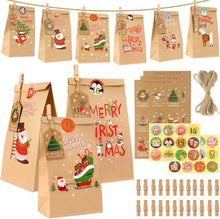 Adventskalender Tüten zum Befüllen Set 24 Papiertüten 2024