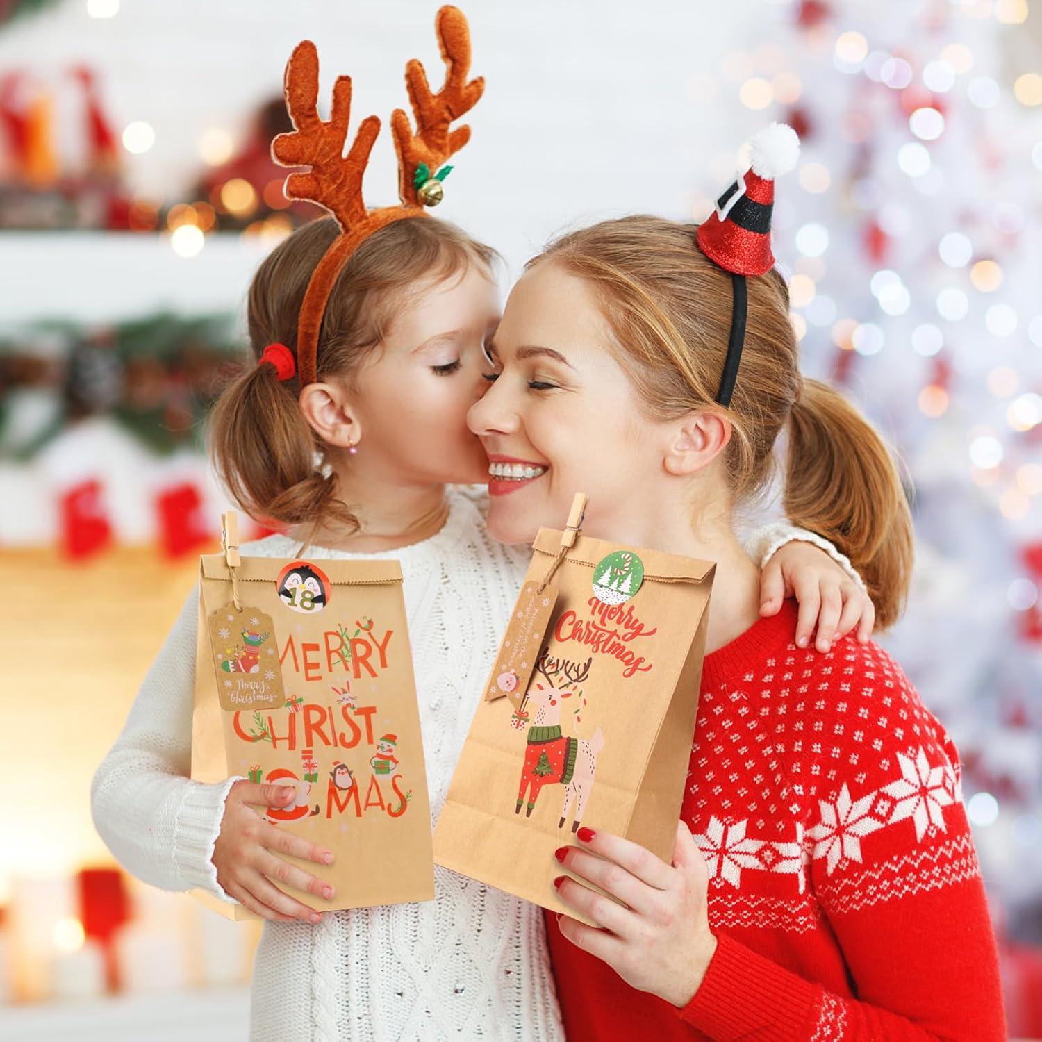 Adventskalender zum Befüllen Kinder 2024: Große Tüten mit Zahlen