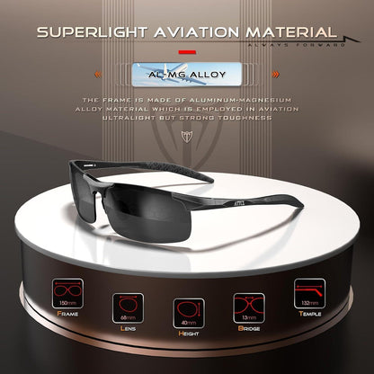 ATTCL Herren Polarisierte Sport-Sonnenbrille Al-Mg