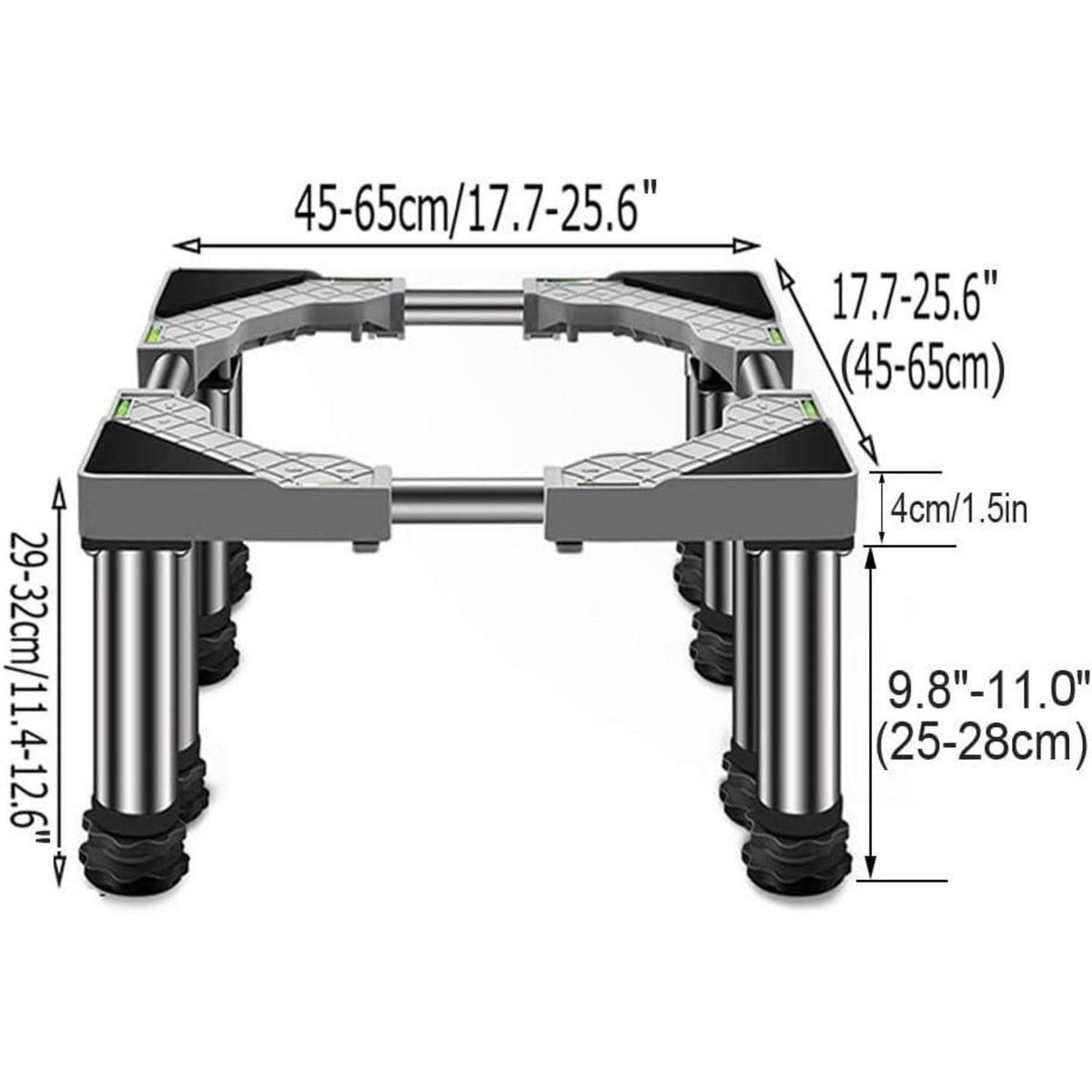 Verstellbarer Sockel für Waschmaschine, Kühlschrank & Trockner (45-65cm)
