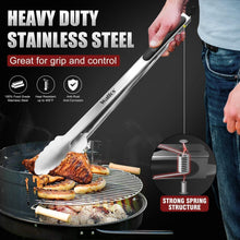 Grillzange Edelstahl hitzebeständiger Griff 30cm 43cm 2