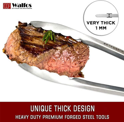 Grillzange Edelstahl hitzebeständiger Griff 30cm 43cm 2er Set