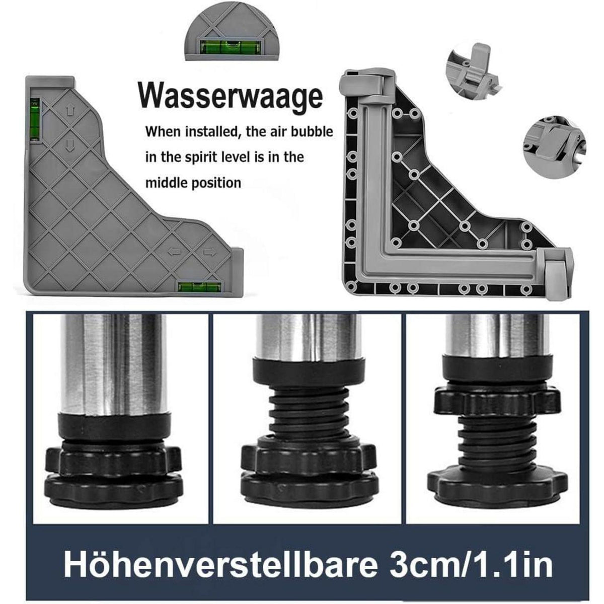 Verstellbarer Geräte-Sockel für Waschmaschine & Co. (46-65cm)