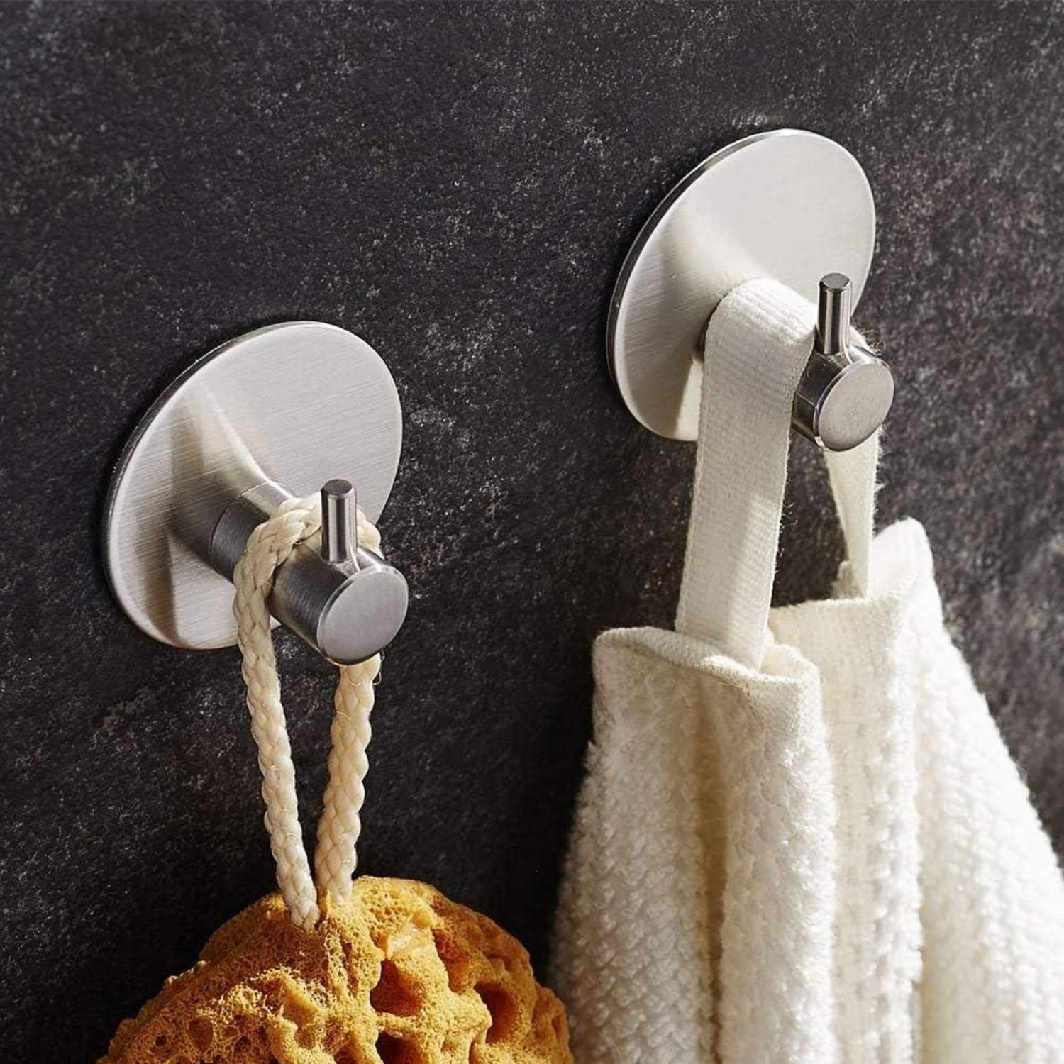 Aikzik Selbstklebende Edelstahl Wandhaken Handtuchhalter Bad Küche 4er Set