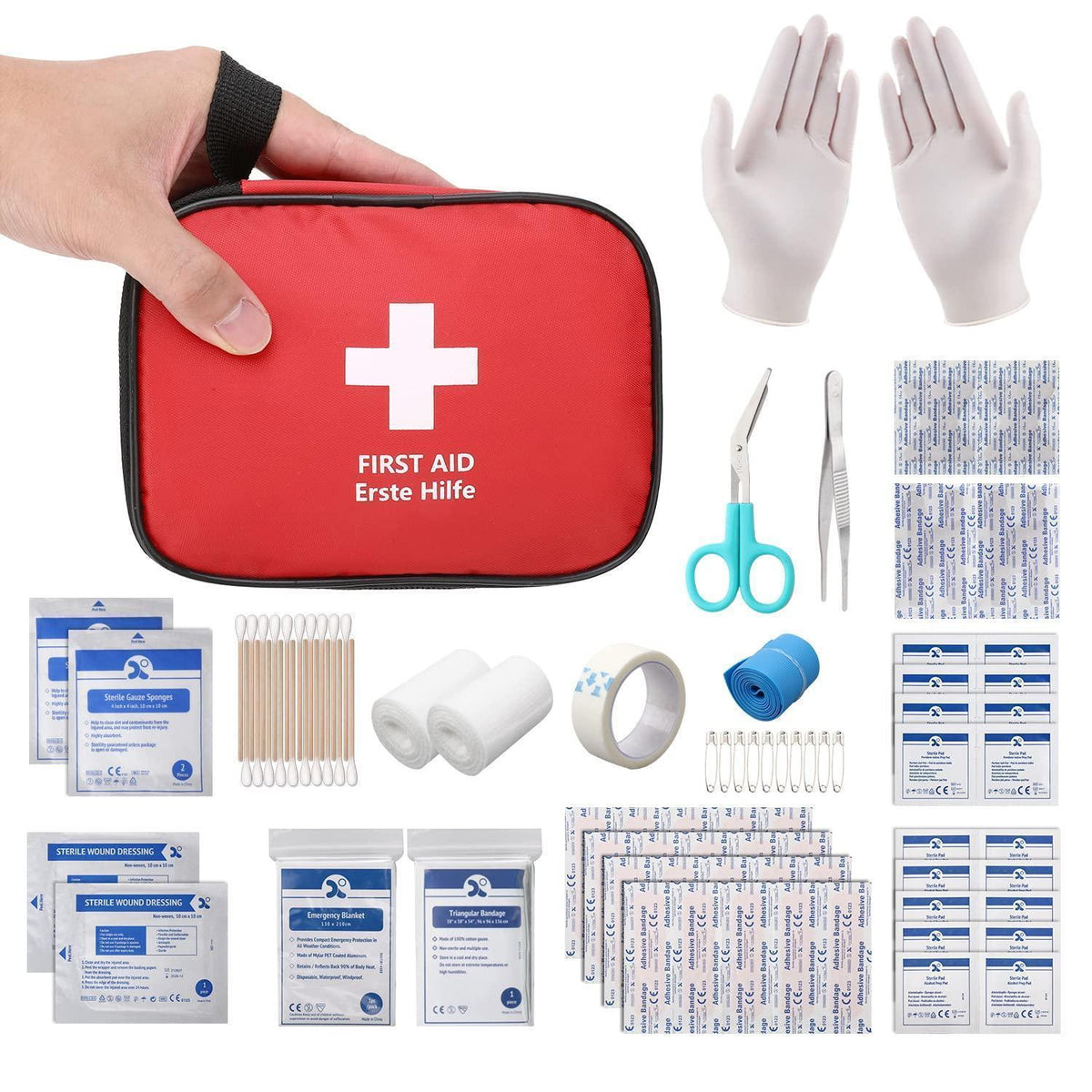 Mini Erste Hilfe Set 90tlg. – Reiseapotheke für Outdoor & Alltag