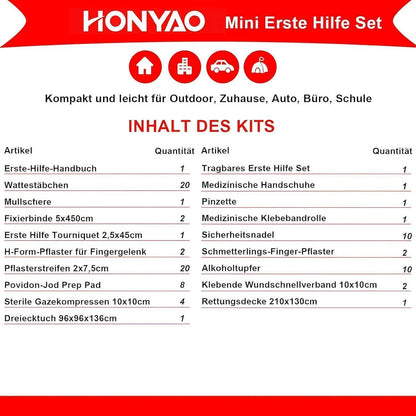 Mini Erste Hilfe Set 90tlg. – Reiseapotheke für Outdoor & Alltag