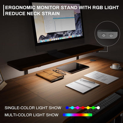 Höhenverstellbarer Eckschreibtisch 155x110 cm L-Form LED Tastaturablage