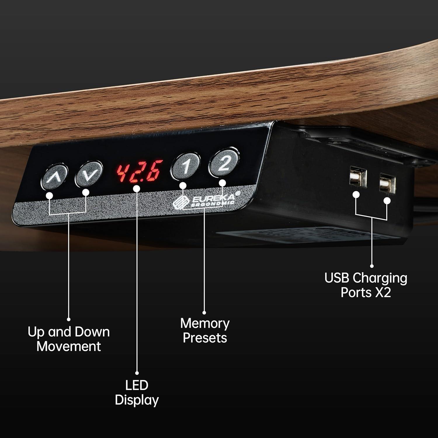 Höhenverstellbarer Eckschreibtisch L-Form 155x110 cm LED Gaming Tisch SEO Kurze Bereitsgestellte