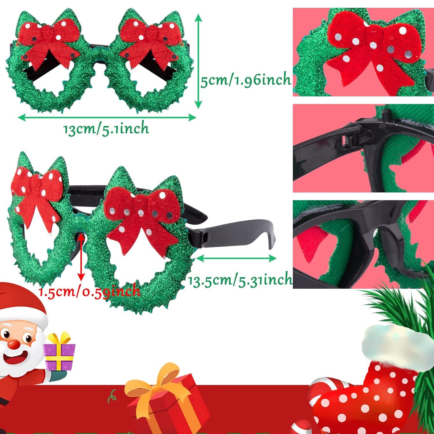 SIQUK 16-tlg. Weihnachts Haarreifen Stirnbänder Brillen Rahmen Set