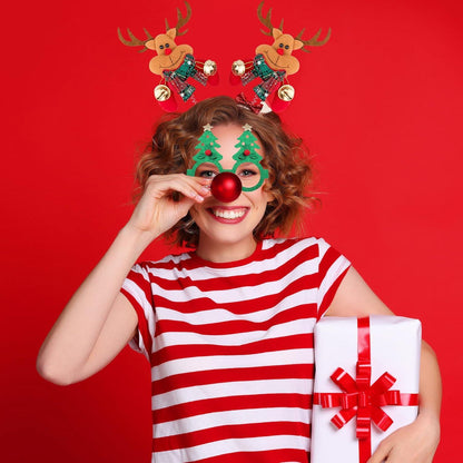 8er Set Weihnachts Haarreifen & Brillen Rahmen - Lustige Weihnachts