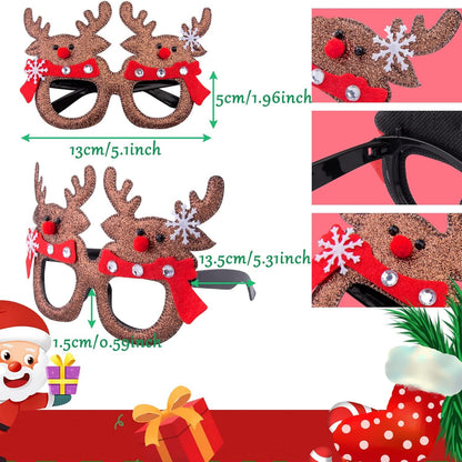 SIQUK Weihnachten Haarreifen und Brillen Set 12-teilig