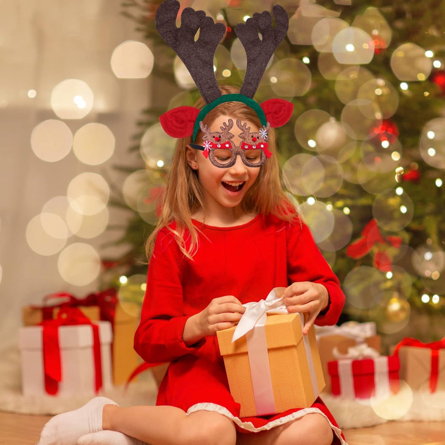 Weihnachten Haarreifen Brillen Set 12-teilig Stirnbänder Deko