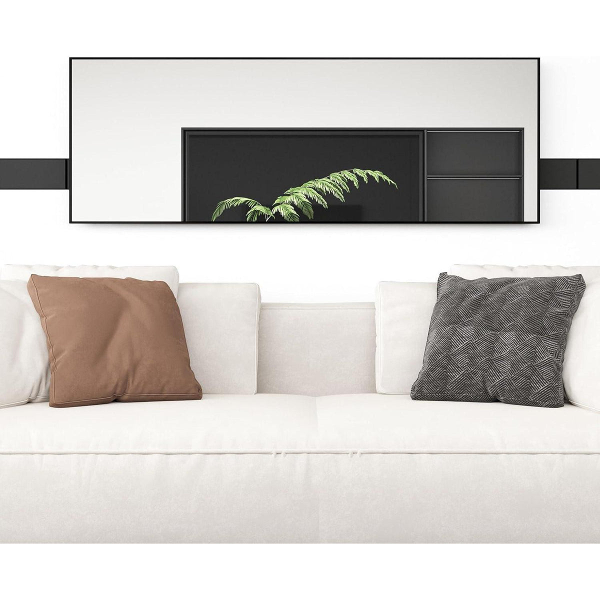 Standspiegel Schwarz Metallrahmen 165x60cm Ganzkörper