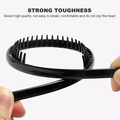Haarband Elastisches Haarreifen Männer 4er Pack Schwarz Rutschfest