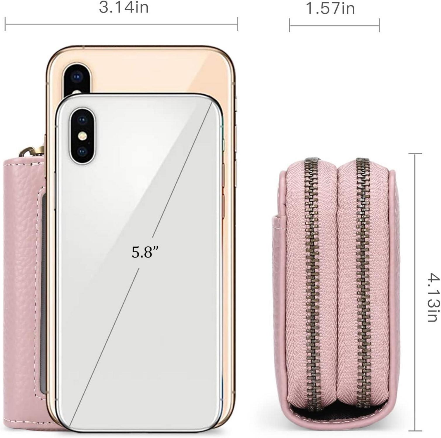 Damen Geldbörse Echtes Leder RFID Schutz Mini Portemonnaie Zipper