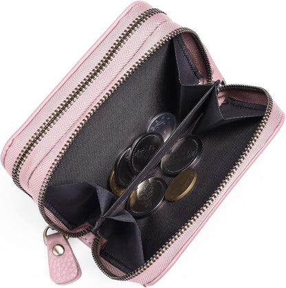 Damen Geldbörse aus echtem Leder RFID Schutz Mini Portemonnaie Brieftasche
