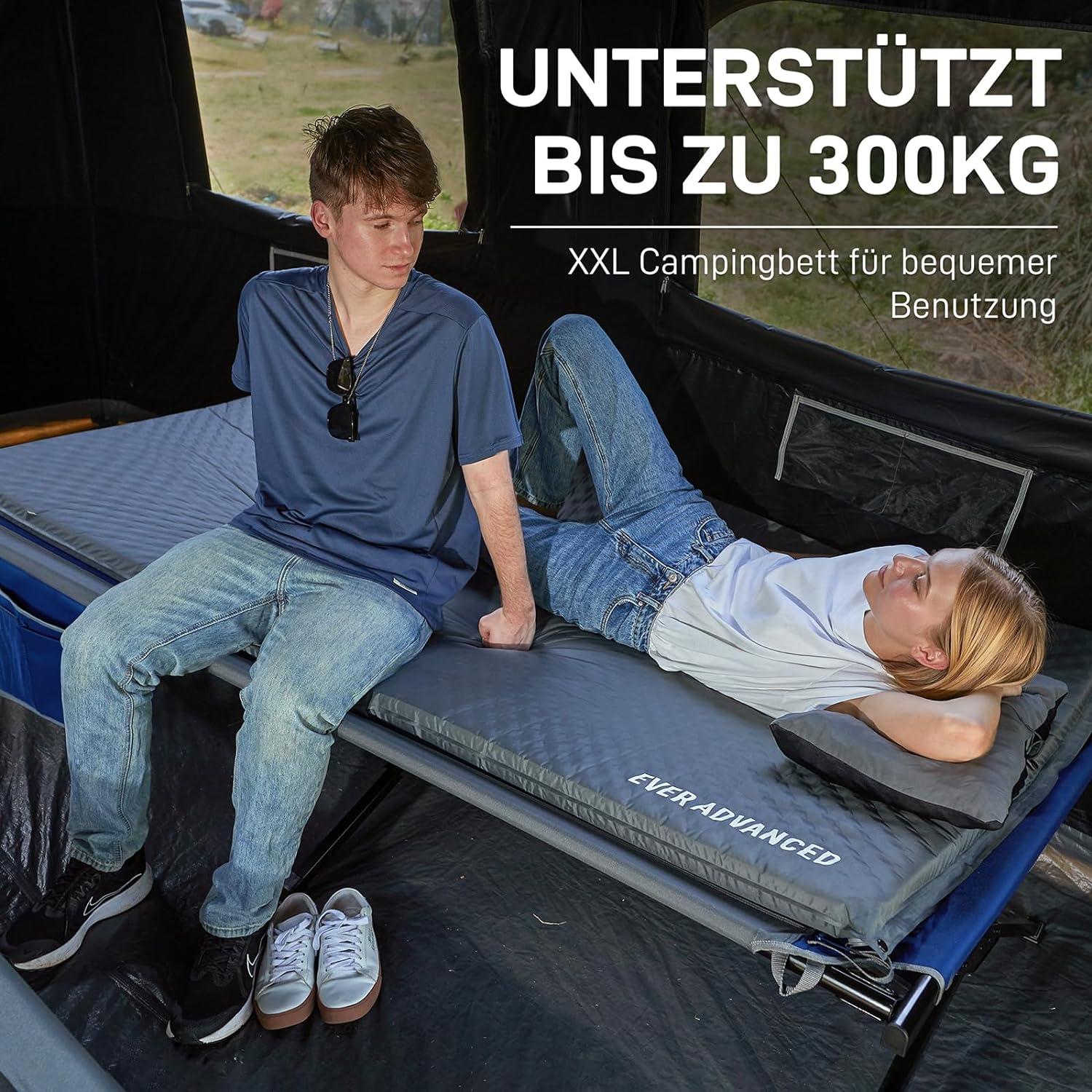 XXL Feldbett Klappbar 300KG Belastbar Campingbett 214cm