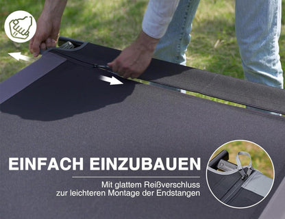 EVER ADVANCED XXL Feldbett Klappbar 300KG Belastbar 214cm x 106cm - Schwarz-grau