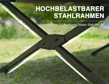 XXL Feldbett klappbar 300kg belastbar Campingbett Outdoor 214cm x106cm