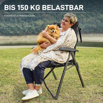 Faltbarer Campingstuhl Rückenverstellbar 4 Positionen 150 KG