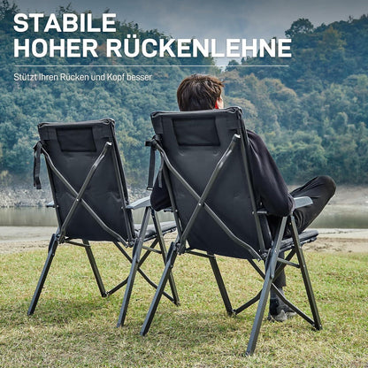 Faltbarer Campingstuhl Rückenverstellbar 4 Positionen 150 KG